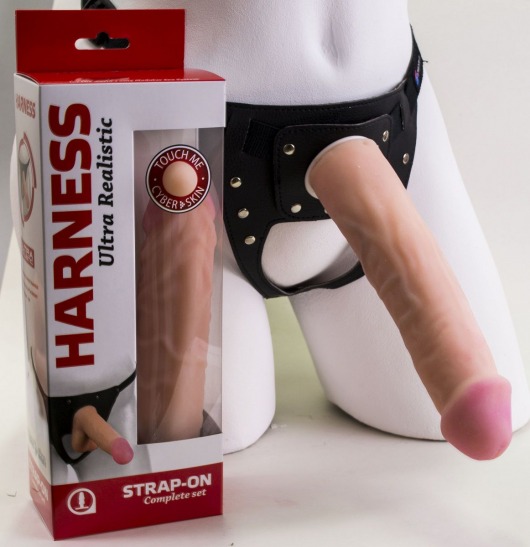 Страпон Харнесс в подарочной упаковке - 21 см. - LOVETOY (А-Полимер) - купить с доставкой во Владикавказе