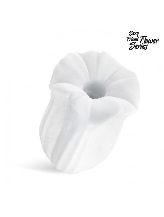 Белый нереалистичный мастурбатор в форме бутона цветка Datura - 1137 - во Владикавказе купить с доставкой