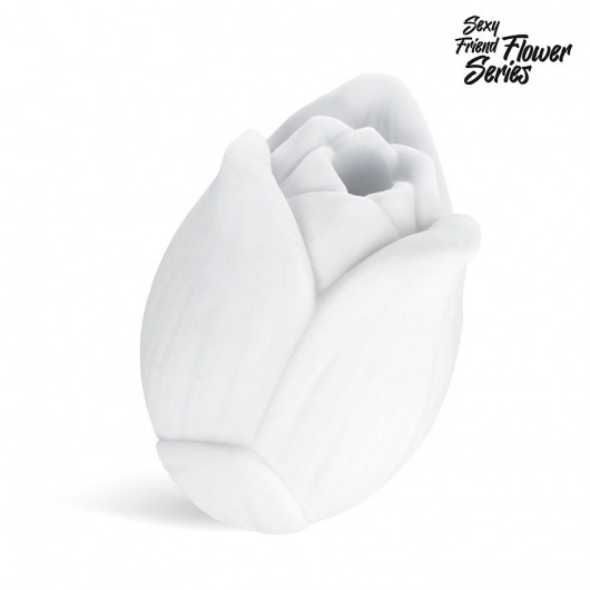 Белый нереалистичный мастурбатор в форме бутона цветка Lotus - 1137 - во Владикавказе купить с доставкой
