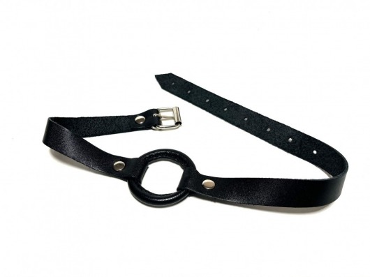 Черный кляп-кольцо на кожаных ремешках - БДСМ Арсенал - купить с доставкой во Владикавказе