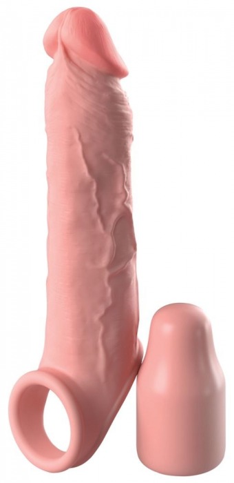 Телесная насадка-удлинитель 2 Inch Silicone X-tension with Strap - 20,3 см. - Pipedream - во Владикавказе купить с доставкой