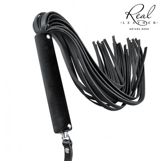 Черная кожаная плеть-флоггер - 84 см. - Notabu - купить с доставкой во Владикавказе