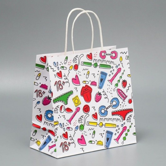 Подарочный крафтовый пакет«18» - 22×22×11 см. - Сима-Ленд - купить с доставкой во Владикавказе