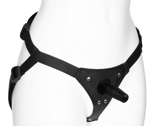 Черный женский пояс-трусики с плугом - LOVETOY (А-Полимер) - купить с доставкой во Владикавказе