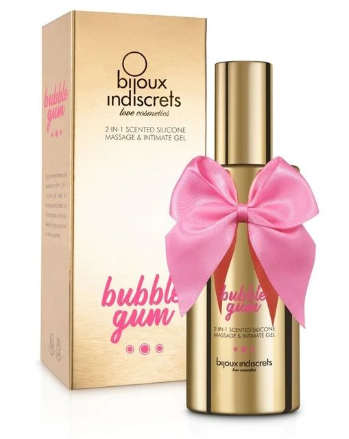 Гель с ароматом жвачки Bubblegum 2-in-1 Scented Silicone Massage And Intimate Gel - 100 мл. - Bijoux Indiscrets - купить с доставкой во Владикавказе