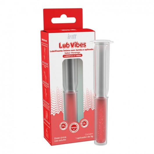 Интимная смазка на водной основе Lub Vibes со вкусом клубники и эффектом вибрации - 5 гр. - INTT - купить с доставкой во Владикавказе