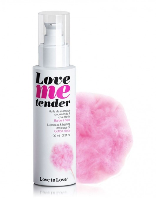 Съедобное согревающее массажное масло Love Me Tender Cotton Candy с ароматом сладкой ваты - 100 мл. - Love to Love - купить с доставкой во Владикавказе