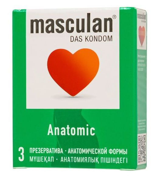 Презервативы анатомической формы Masculan Anatomic - 3 шт. - Masculan - купить с доставкой во Владикавказе