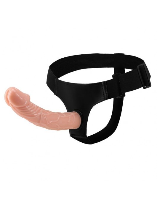 Гладкий фаллоимитатор с крупной головкой на ремешках - 19,7 см. - Baile - купить с доставкой во Владикавказе