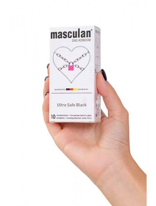 Ультрапрочные презервативы Masculan Ultra Safe Black - 10 шт. - Masculan - купить с доставкой во Владикавказе