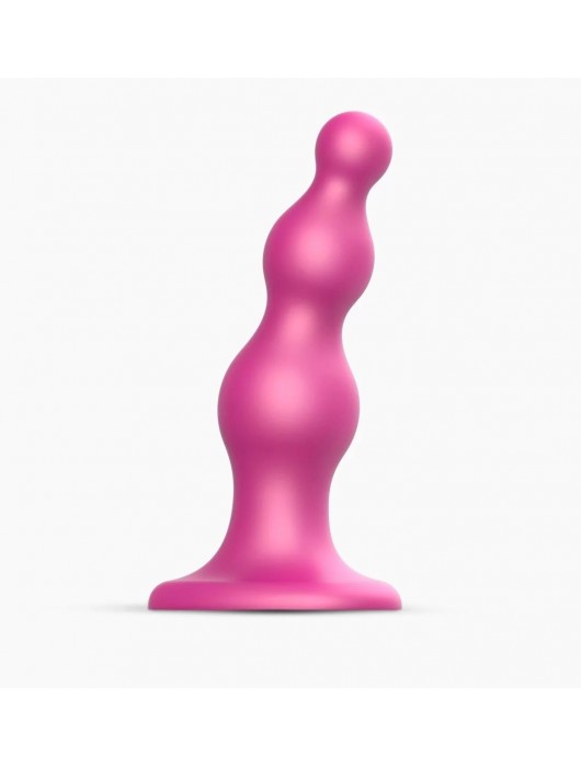 Розовый стимулятор-ёлочка Dildo Plug Beads Framboise Size M - 15 см. - Strap-on-me
