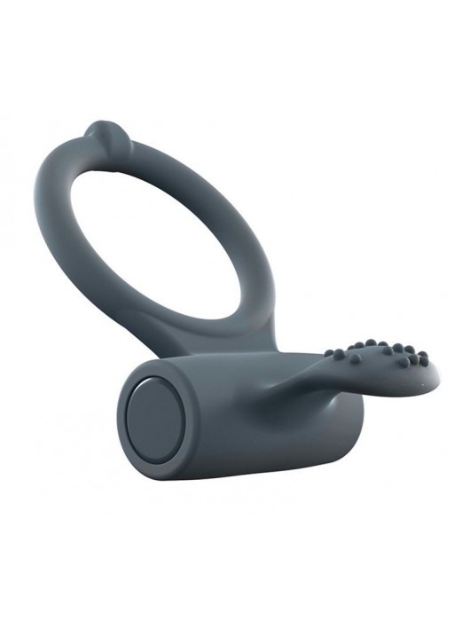 Серое перезаряжаемое эрекционное кольцо с вибрацией Power Clit - Dorcel - во Владикавказе купить с доставкой