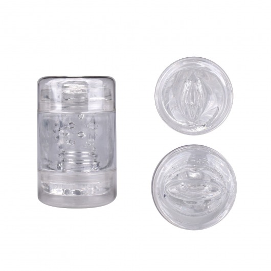 Прозрачный двусторонний мастурбатор Joy Cup - вагина и рот - Erokay - во Владикавказе купить с доставкой