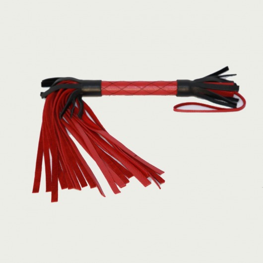 Красно-черная плетка из натуральной кожи - 51 см. - БДСМ Арсенал - купить с доставкой во Владикавказе