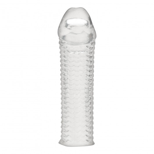 Текстурированная насадка на пенис Clear Textured Penis Enhancing Sleeve Extension - 16,5 см. - BlueLine - во Владикавказе купить с доставкой