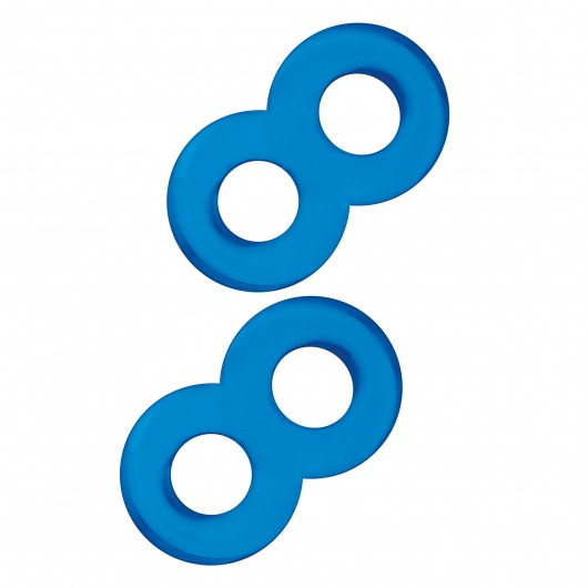 Комплект из 2 эрекционных колец-восьмерок 2-Pack Duo Cock And Ball Stamina Enhancement Ring - BlueLine - во Владикавказе купить с доставкой