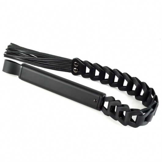 Черная кожаная плеть «Клеопатра» - 62 см. - Sitabella - купить с доставкой во Владикавказе