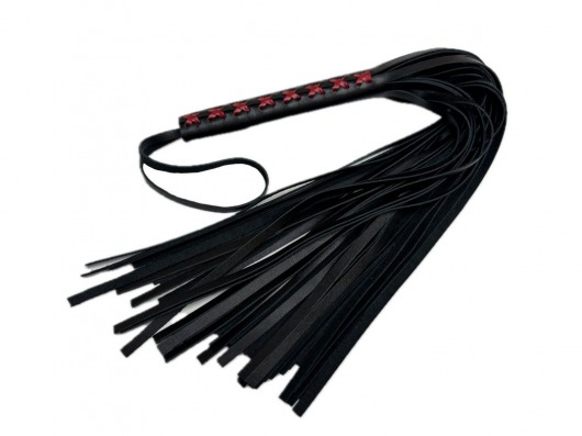 Кожаная плеть Sex Game с красным плетением на рукояти - 57 см. - БДСМ Арсенал - купить с доставкой во Владикавказе