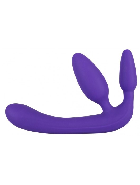 Фиолетовый безремневой страпон с двумя пробками - Orion - купить с доставкой во Владикавказе