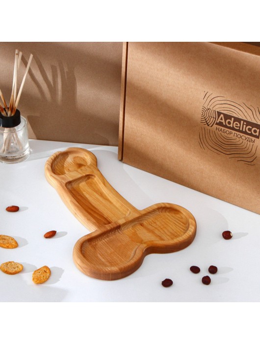 Деревянное блюдо для подачи в форме члена (32,5 х 20 х 1,7 см) - Сима-Ленд - купить с доставкой во Владикавказе