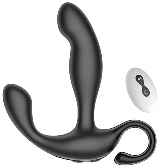 Черный вибромассажер простаты с эффектом фингеринга и пультом ДУ - Secwell - во Владикавказе купить с доставкой