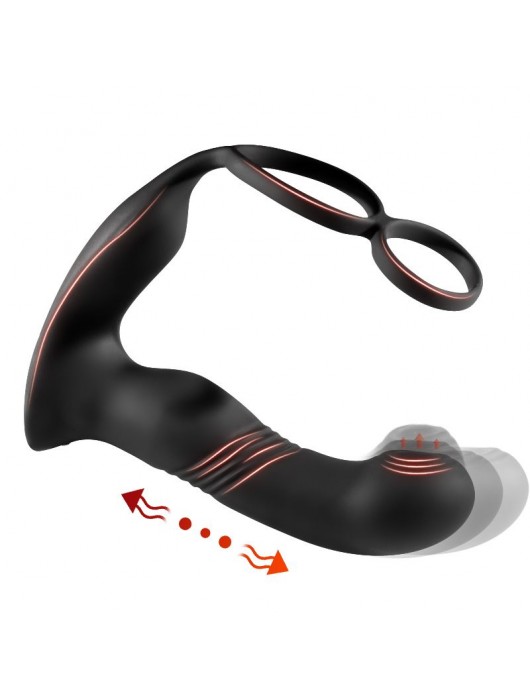 Черный вибромассажер простаты с эффектом фингеринга - 16 см. - Secwell - во Владикавказе купить с доставкой