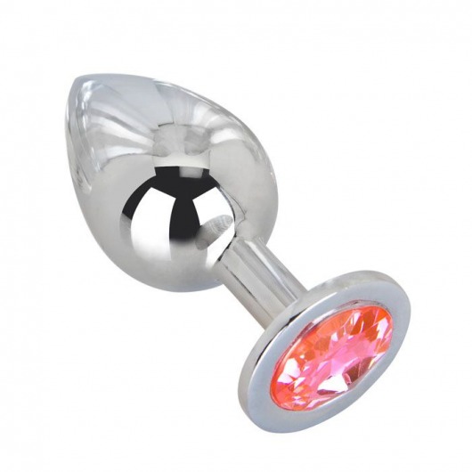 Большой стальной плаг с розовым кристаллом Pink Bubble Gum - 9,5 см. - Erotic Fantasy - купить с доставкой во Владикавказе