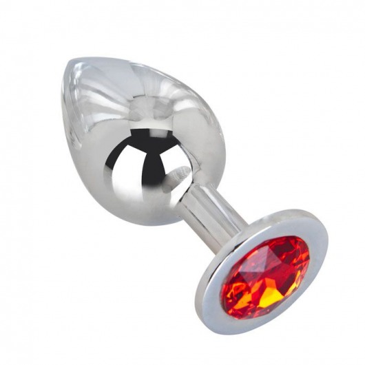 Большой плаг из стали с красным кристаллом Red Flame - 9,5 см. - Erotic Fantasy - купить с доставкой во Владикавказе