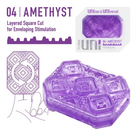 Фиолетовый мастурбатор-стимулятор Tenga Uni Amethyst - Tenga - во Владикавказе купить с доставкой