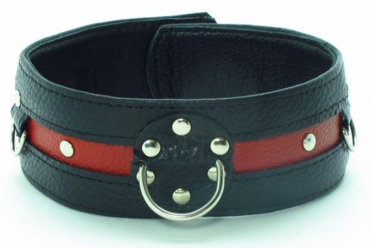 Черно-красный ошейник на пряжке - БДСМ Арсенал - купить с доставкой во Владикавказе