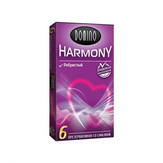 Презервативы с рёбрышками Domino Harmony - 6 шт. - Domino - купить с доставкой во Владикавказе
