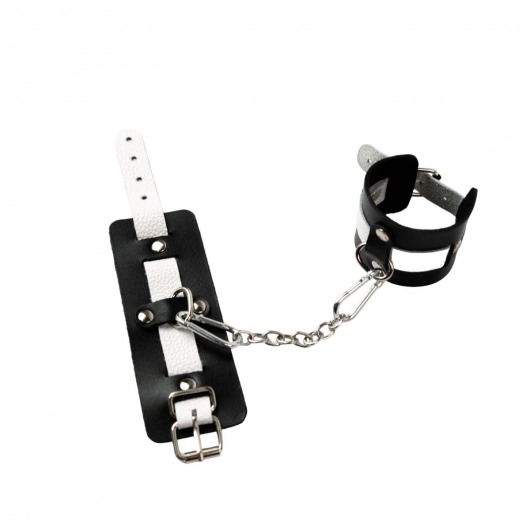 Черно-белые кожаные оковы - Crazy Handmade - купить с доставкой во Владикавказе