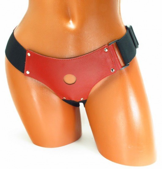Трусики для маленькой насадки из красной кожи - БДСМ Арсенал - купить с доставкой во Владикавказе