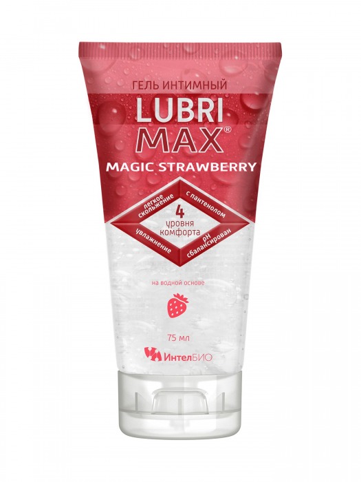 Интимный гель-смазка на водной основе Lubrimax Magic Strawberry - 75 мл. - ИнтелБИО - купить с доставкой во Владикавказе