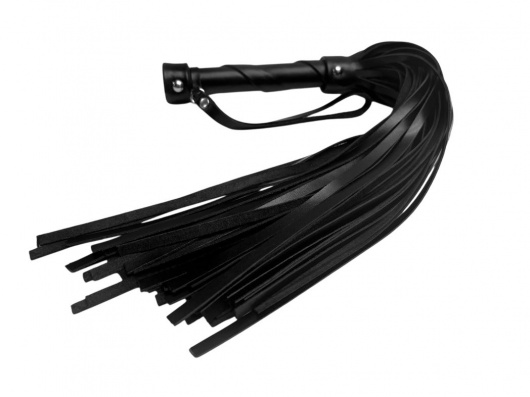 Черная кожаная плеть Gothic charm - 54 см. - БДСМ Арсенал - купить с доставкой во Владикавказе