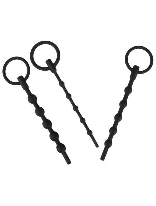 Набор из 3 черных силиконовых уретральных стимуляторов Training Set - Orion - купить с доставкой во Владикавказе