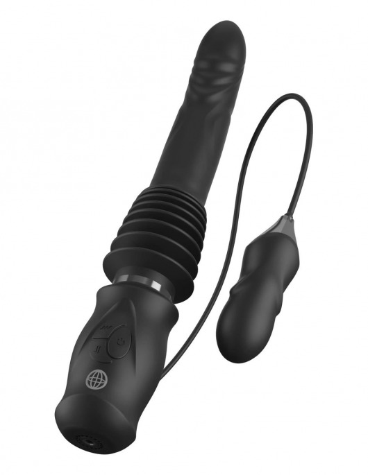Черный автоматический вибромассажер с вибропулей Ultimate Silicone Thruster - Pipedream - купить с доставкой во Владикавказе