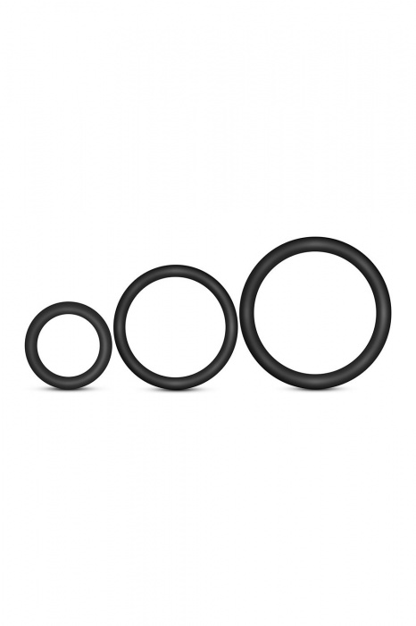Набор из 3 черных эрекционных колец Cock Ring Set - Blush Novelties - во Владикавказе купить с доставкой