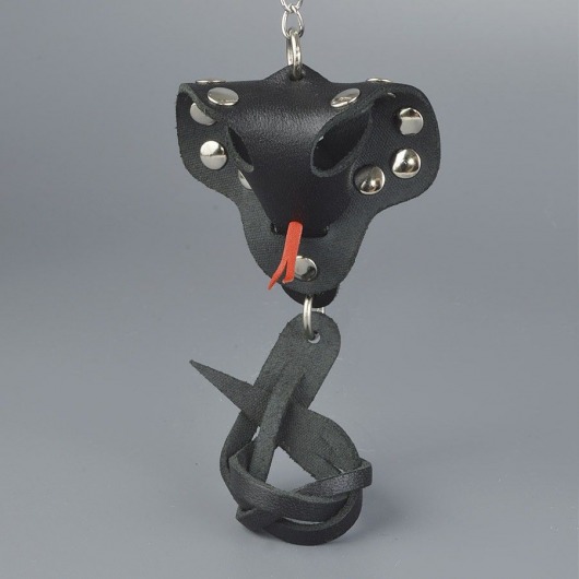 Черный кожаный брелок в форме кобры - Sitabella - купить с доставкой во Владикавказе
