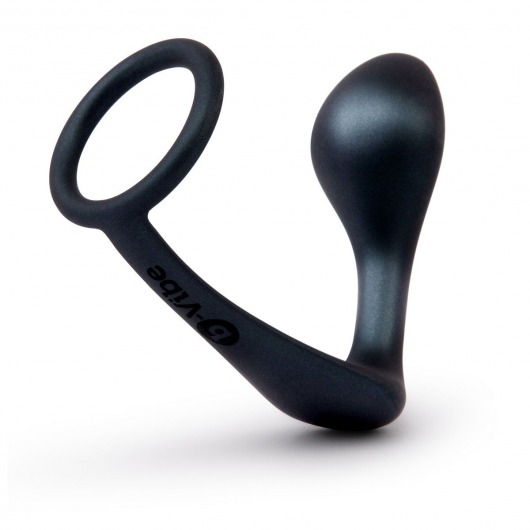 Черное эрекционное кольцо со стимулятором простаты Ringer Cock Ring   Plug - b-Vibe - во Владикавказе купить с доставкой