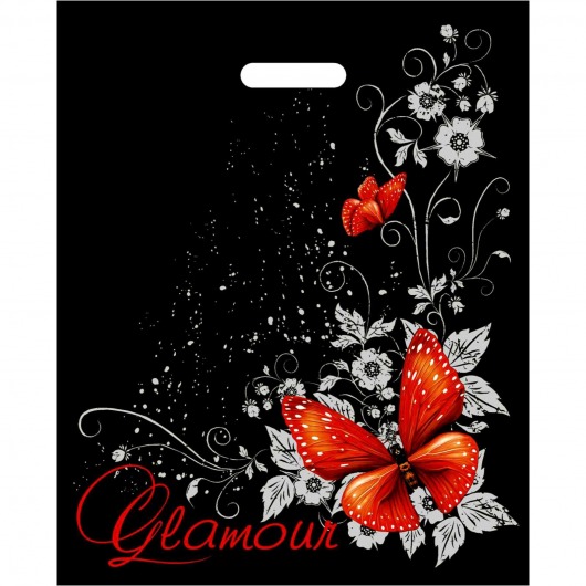 Черный пакет Glamour с вырубной ручкой (38х47 см) - Сима-Ленд - купить с доставкой во Владикавказе