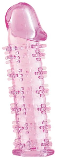 Розовая насадка на пенис с шипами - 12,5 см. - A-toys - во Владикавказе купить с доставкой