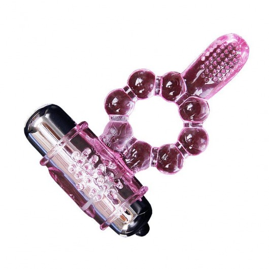 Розовое эрекционное кольцо с вибростимуляцией клитора Baile - Baile - во Владикавказе купить с доставкой