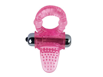 Эрекционное кольцо с вибростимулятором клитора в форме язычка - Baile - во Владикавказе купить с доставкой