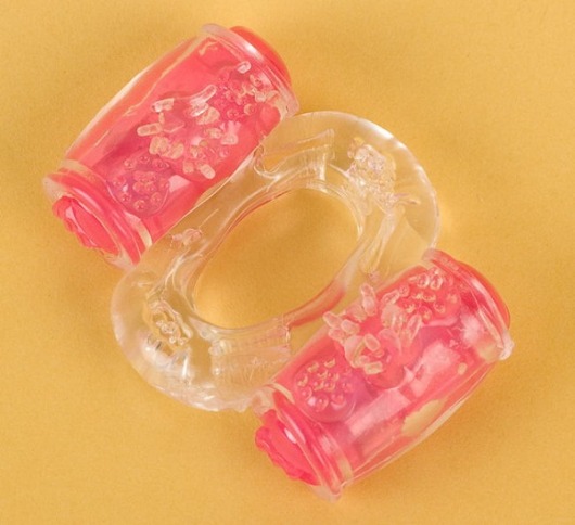 Прозрачное виброкольцо с двумя вибропульками - Toyfa Basic - во Владикавказе купить с доставкой