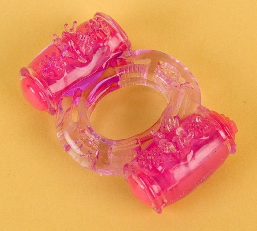 Фиолетовое виброкольцо с двумя вибропульками - Toyfa Basic - во Владикавказе купить с доставкой