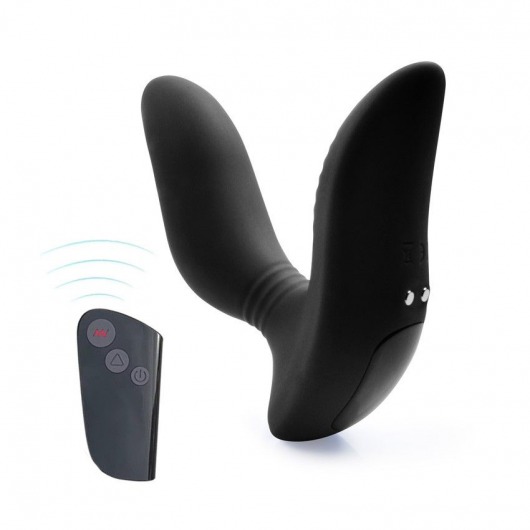 Черный вибромассажер простаты 3,5’’ Remote Control Curve P-spot Massager - 12 см. - Erokay - во Владикавказе купить с доставкой
