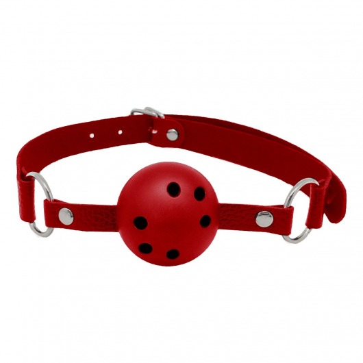 Красный кляп-шар Discretion на регулируемых ремешках - Adrien Lastic - купить с доставкой во Владикавказе
