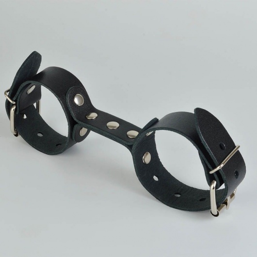 Черные кожаные наручники-фиксатор - Sitabella - купить с доставкой во Владикавказе