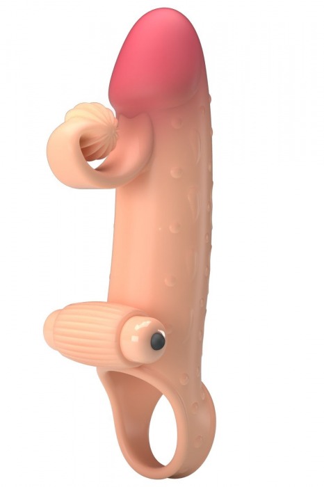 Телесная вибронасадка на пенис с подхватом мошонки - 20 см. - Baile - во Владикавказе купить с доставкой